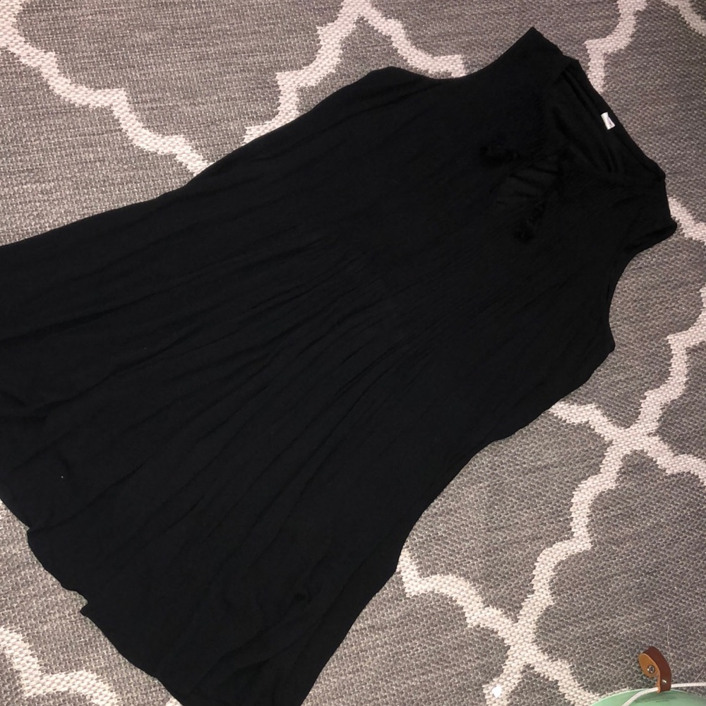 Black semi plaited mini dress